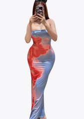 ROBE TUBE D'ÉTÉ À FLEURS