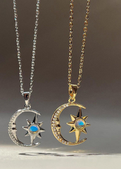 COLLIER LUNE & ÉTOILE