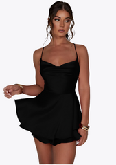 ROBE SLIM EN SATIN DOS NU