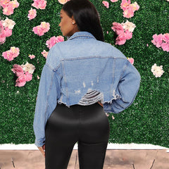 VESTE EN JEAN DOS DÉCHIRÉ