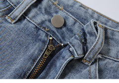 JEAN SLIM TAILLE HAUTE DÉCHIRÉS