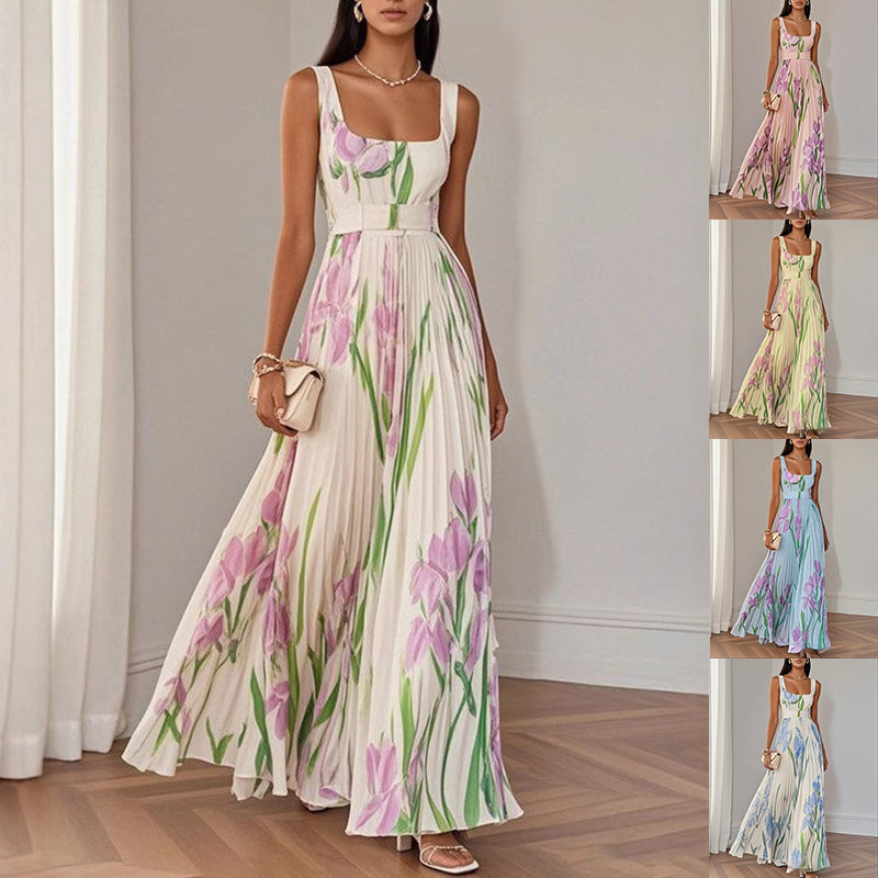 Robe Séléna midi plissée à fleurs ZAZI – vue principale Image principale du produit